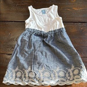 Hanna Andersson White and Blue Dress